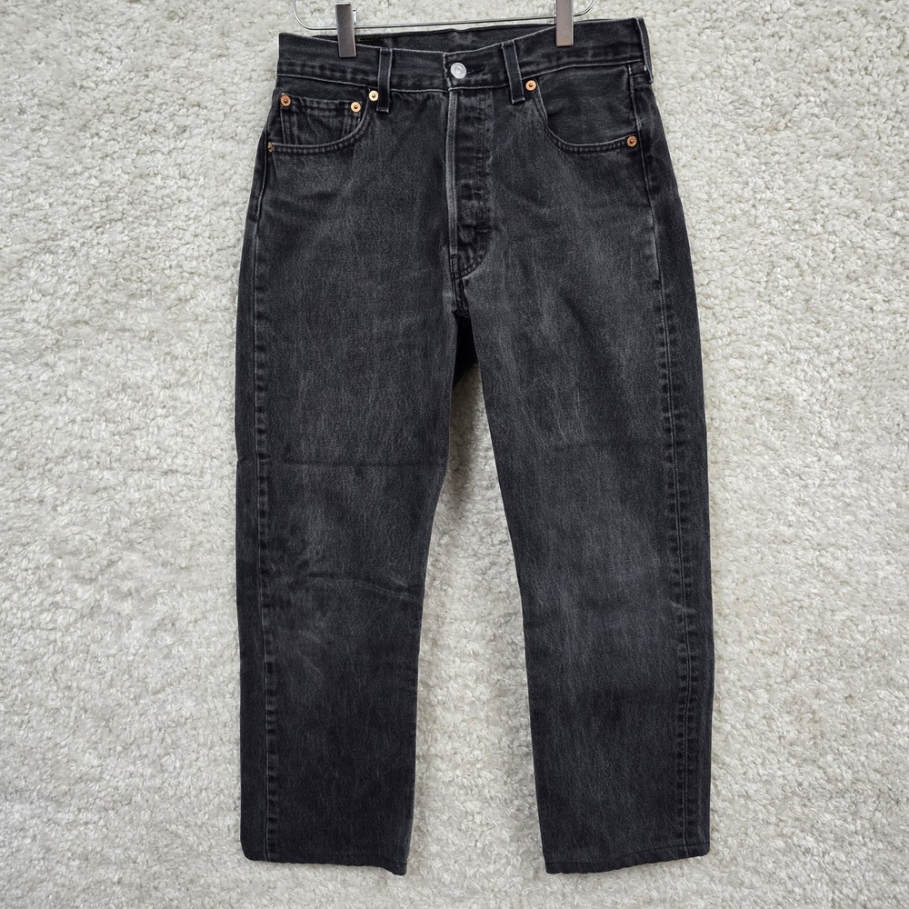 Vintage Levi's 501 Jeans Women‎ 30 (fits 27x26) Black Straight High Rise Grunge